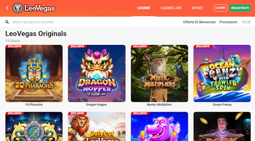 Giochi del casinò Leo Vegas